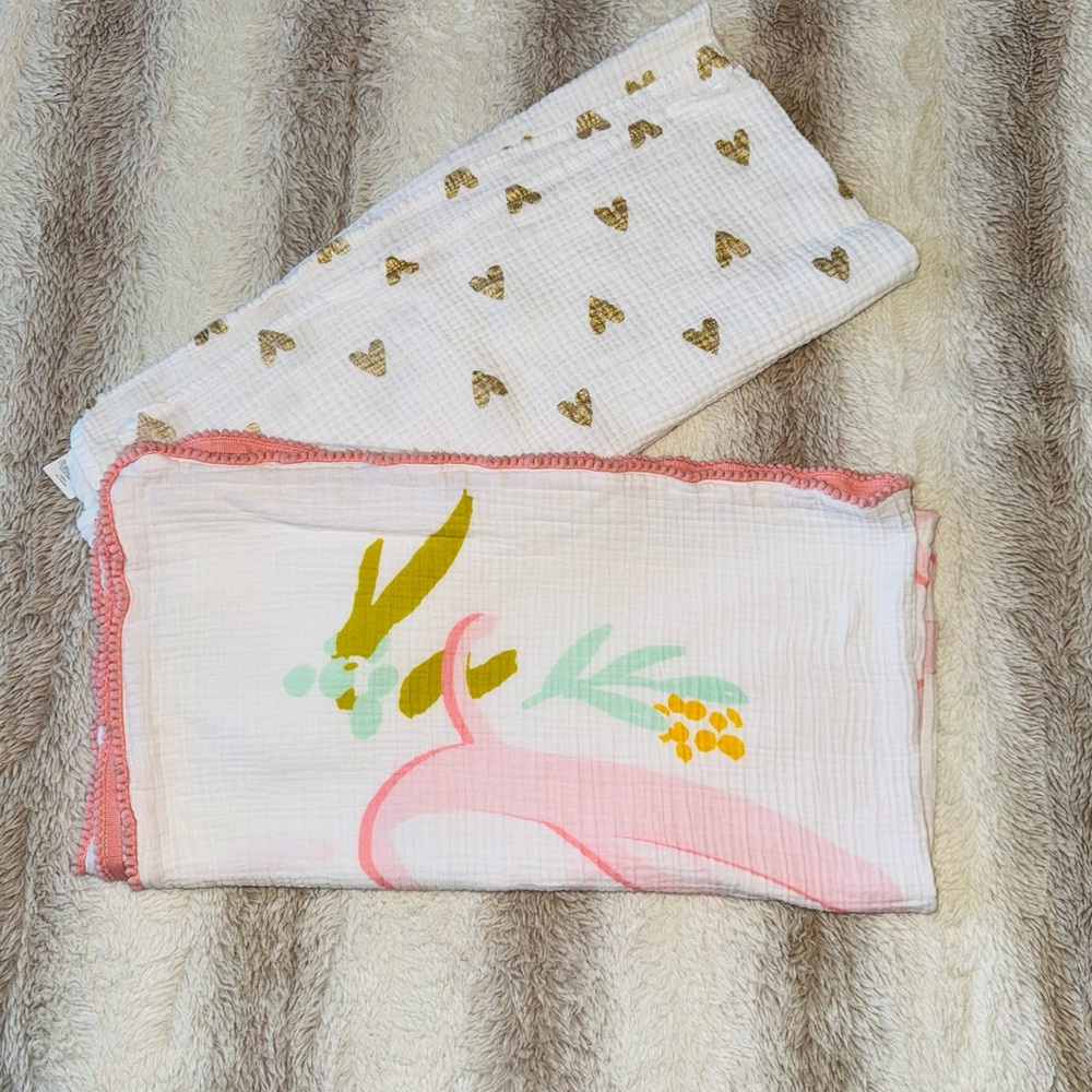 Cloud Island Muslin Baby Blankets Set of two